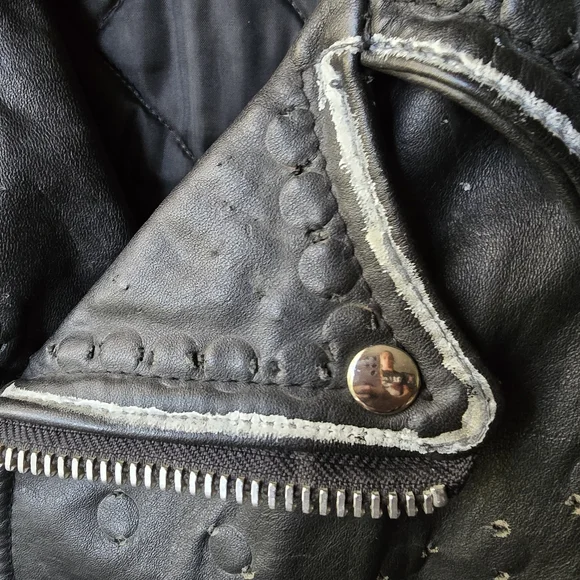 Vintage Golden Boy Leather Jacket 80s-90s Punk Mens - Picture 8 of 16